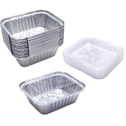 HML Aluminum Foil Container with Lids Pack of 50 (Medium)