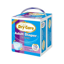 Dry Care Extra Large Unisex Adult Diapers 10 Pieces