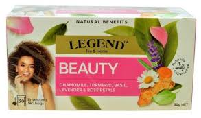 Legend Beauty Chamomile Turmeric Basil Lavender & Rose Petals Tea 30g