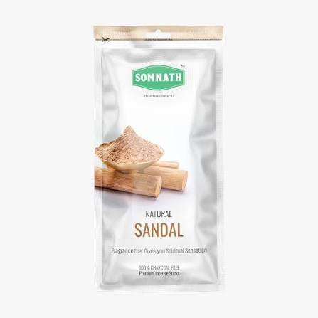 Somnath Natural Sandal Incense Sticks 100% Charcoal Free