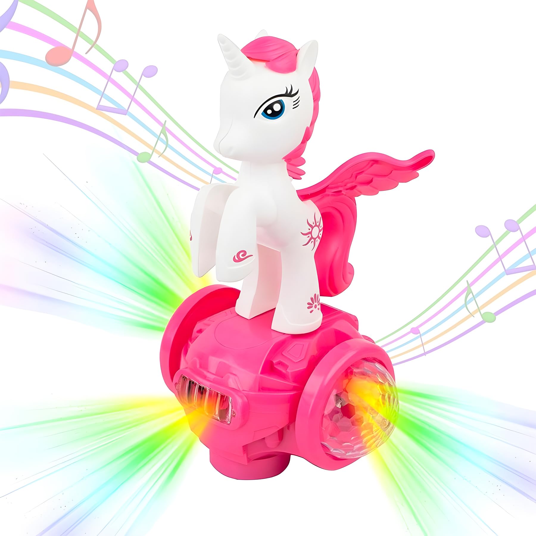 Fashion Girl Lovely Horse Unicorn Toy with 5D Light
