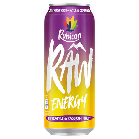 Rubicon Raw Energy Drink - Pineapple & Passion Fruit 500ml